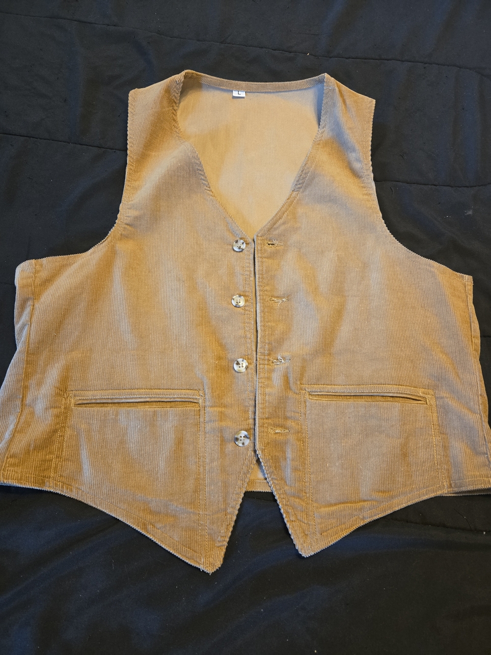 Neiman Marcus Corduroy Button Front Vest Large